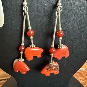 Vintage Sterling Carnelien? Dangle earrings